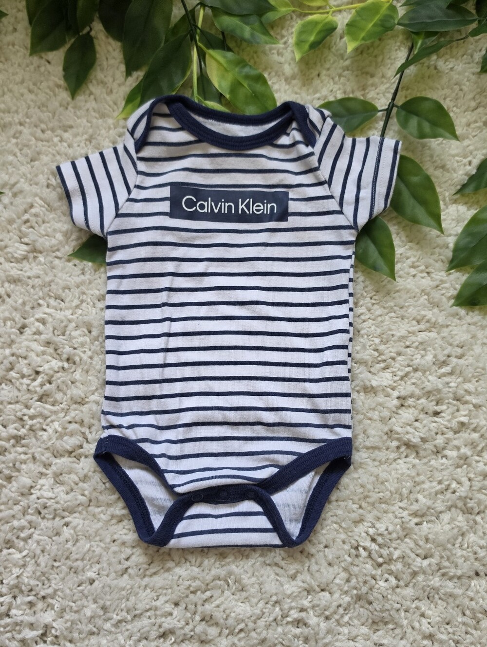Baby Boy Calvin Klein Onesie (0-3 Months)